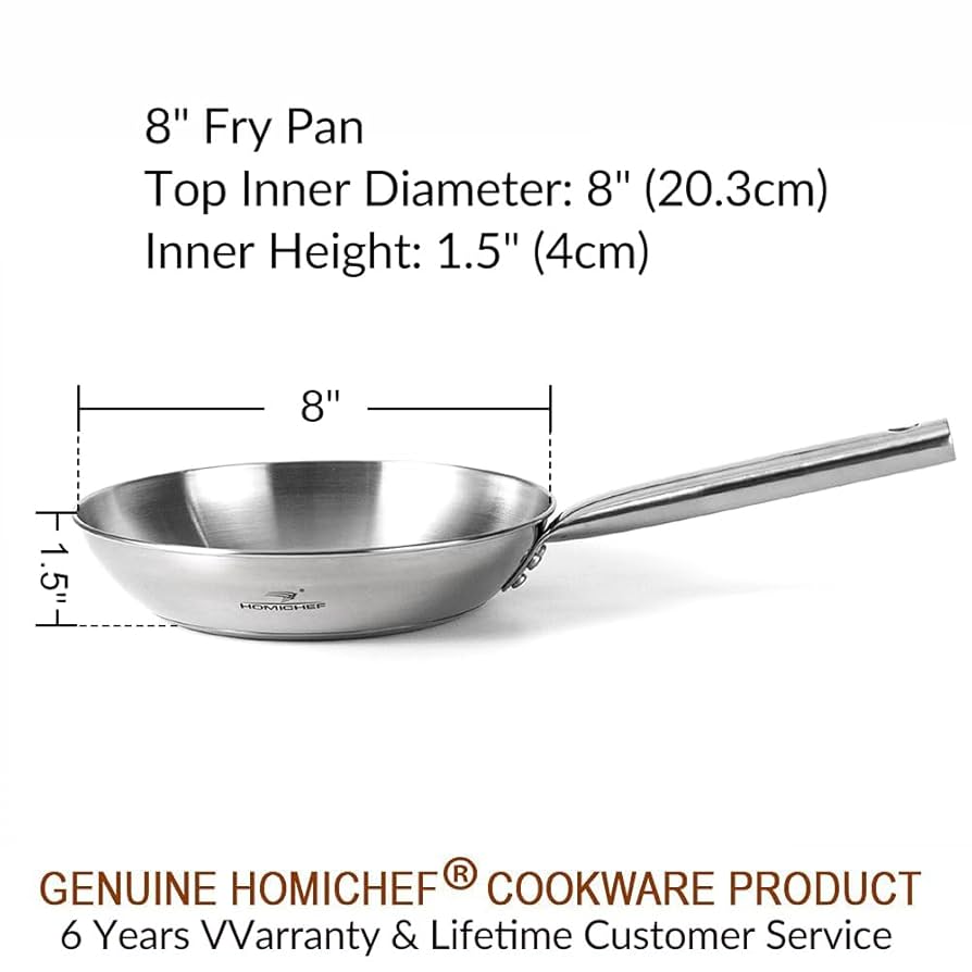 Amazon | HOMICHEF 鏡面研磨ニッケルフリー 8インチフライパン